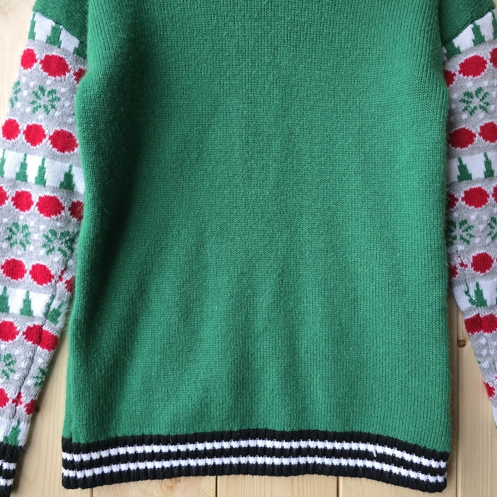 Vintage Retro D Ugly Christmas Sweater Reindeer Womens Medium - Picture 8 of 11